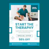 Free vector flat physiotherapist vertical poster template