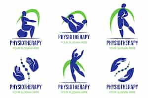 Free vector flat physiotherapy logo collection