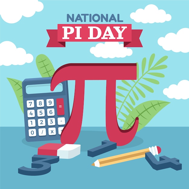 Free Vector flat pi number illustration