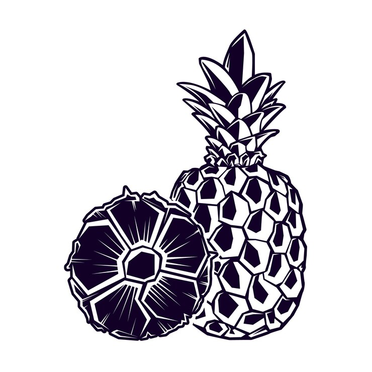 Free Vector flat pineapple silhouette illustration