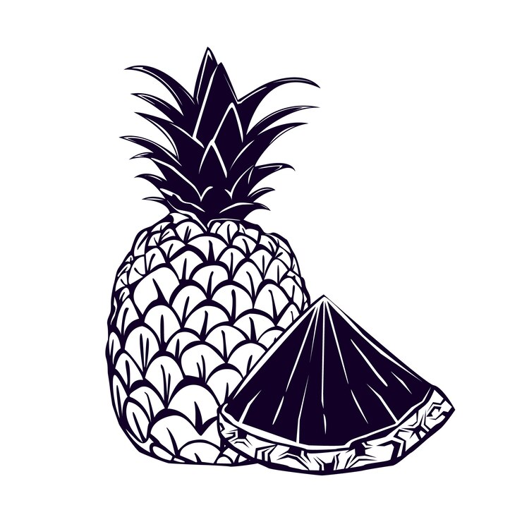Free Vector flat pineapple silhouette illustration