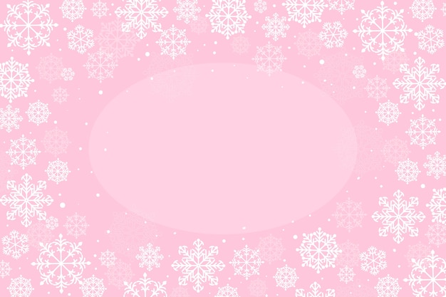 Плоский розовый фон снежинки