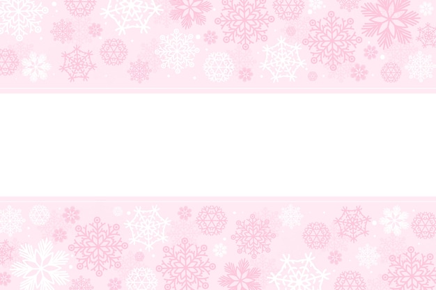 Flat pink snowflake background