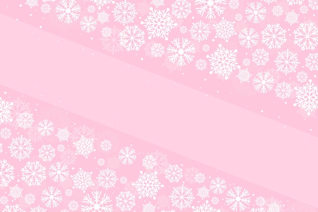 Free vector flat pink snowflake background