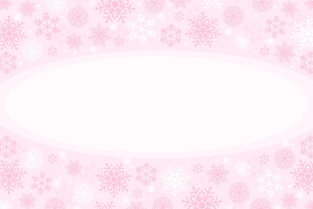 Flat pink snowflake background