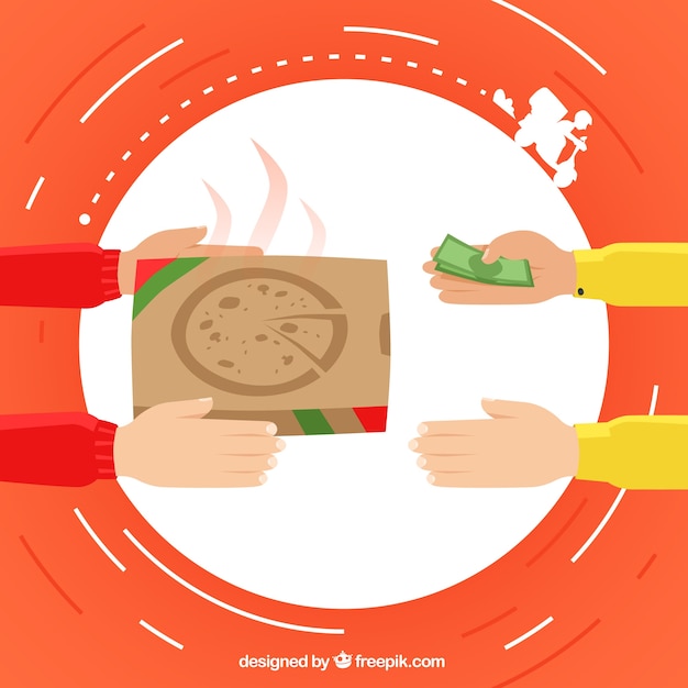 Free vector flat pizza delivery concept