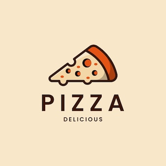 Плоский логотип пиццы бесплатные векторы