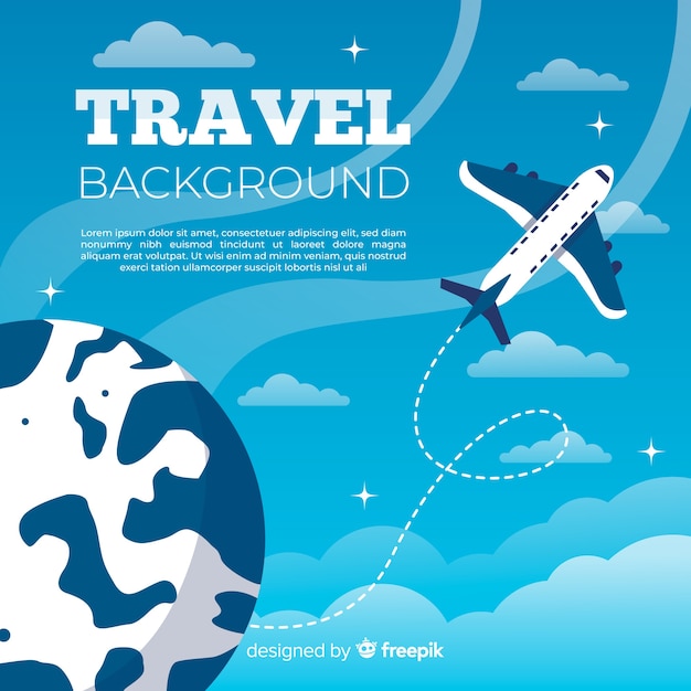 Free vector flat plane travel background