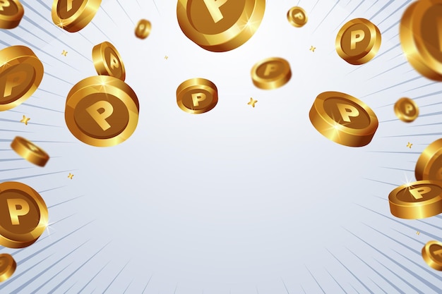 Flat point coins background