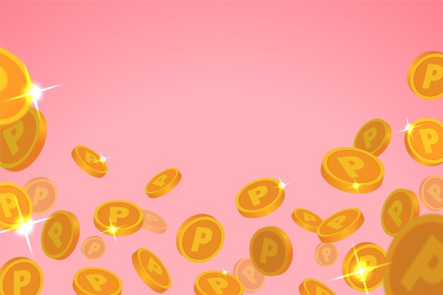 Flat point coins background