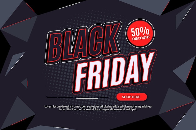 Free vector flat polygonal black friday background