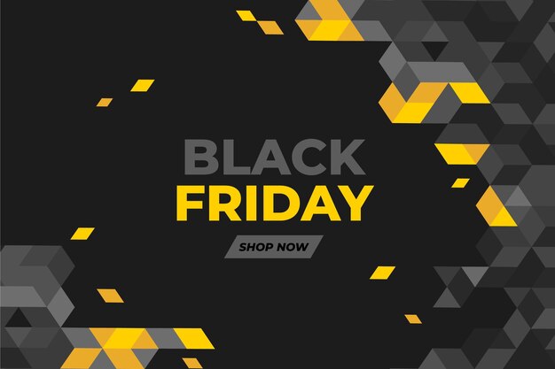 Flat polygonal black friday background