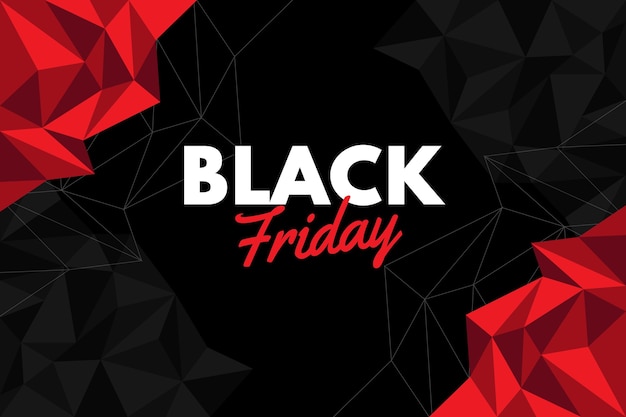 Free vector flat polygonal black friday background