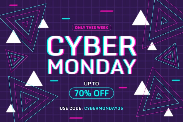 Flat polygonal cyber monday background