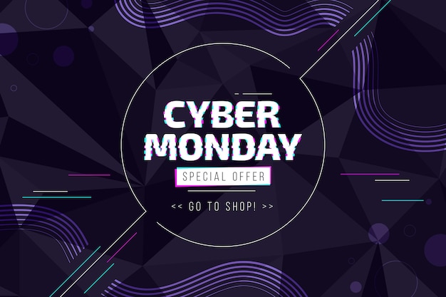 Vettore gratuito fondo piatto poligonale cyber lunedì