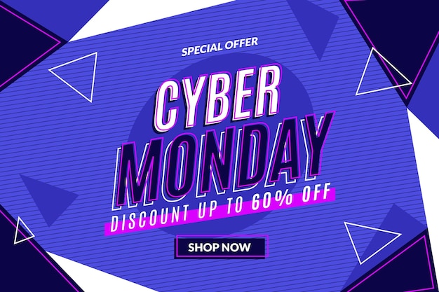 Free vector flat polygonal cyber monday background