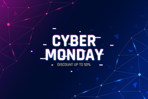 Flat polygonal cyber monday background