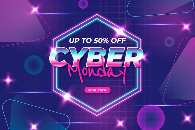 Free vector flat polygonal cyber monday background