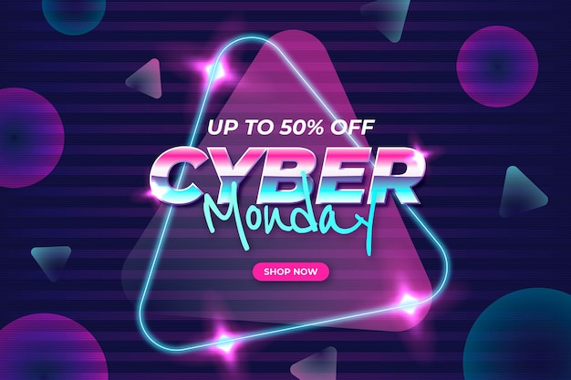 Free vector flat polygonal cyber monday background