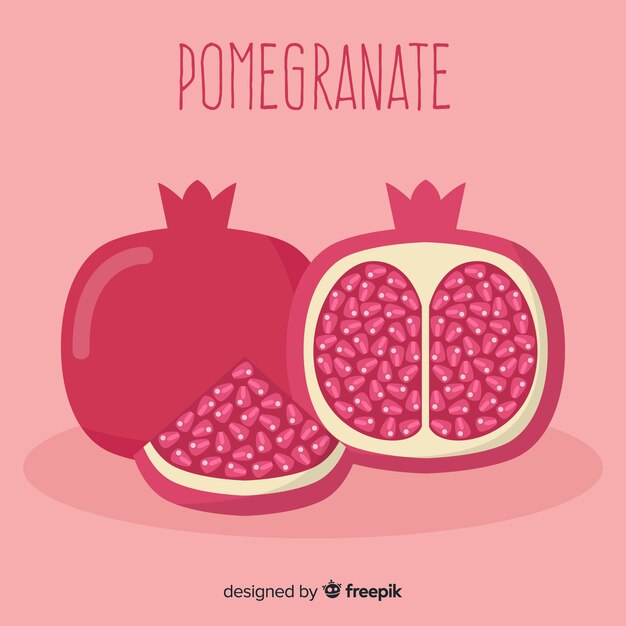 Flat pomegranate background