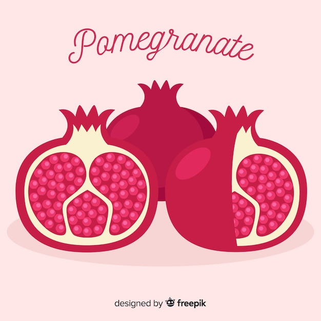 Flat pomegranate background