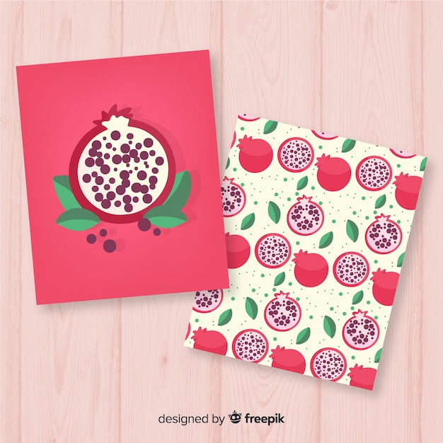 Flat pomegranate card