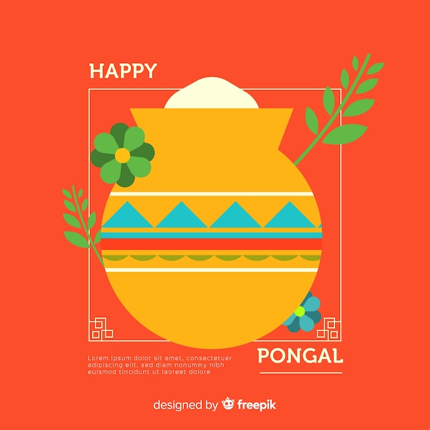 Flat pongal background