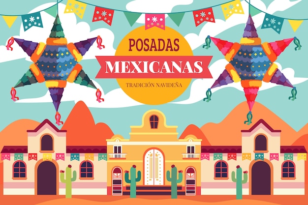 Free vector flat posadas background