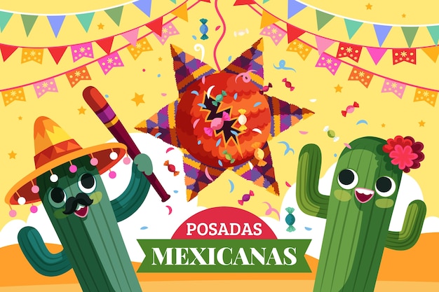 Free vector flat posadas background