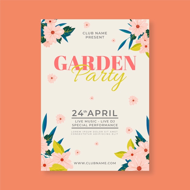 Free vector flat poster for spring party