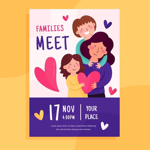 Flat poster template design