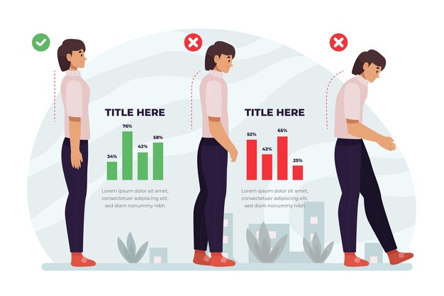 flat posture correction infographics
