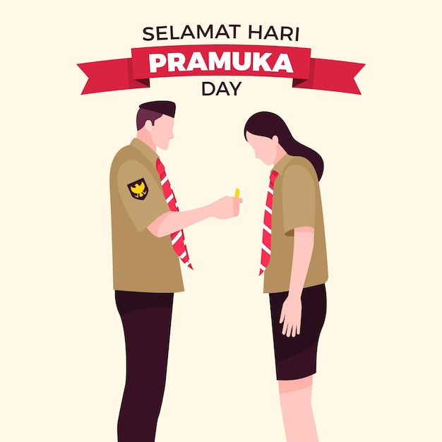 Free vector flat pramuka day illustration