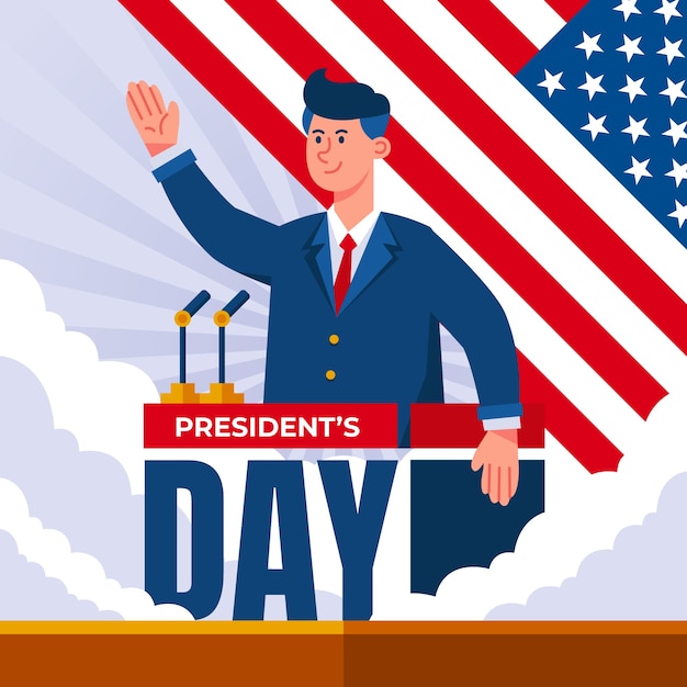 Free vector flat presidents day background