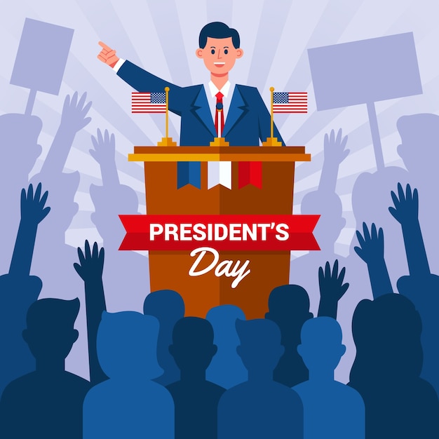 Free vector flat presidents day background