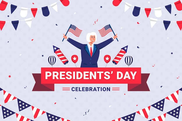 Flat presidents day background