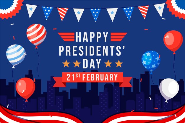 Free vector flat presidents day background