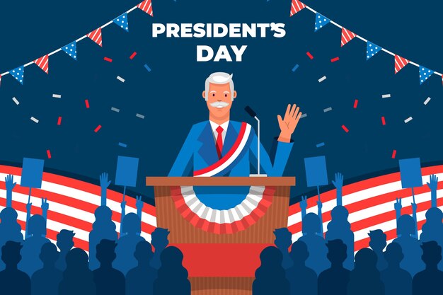 Flat presidents day background