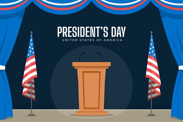 Free vector flat presidents day background