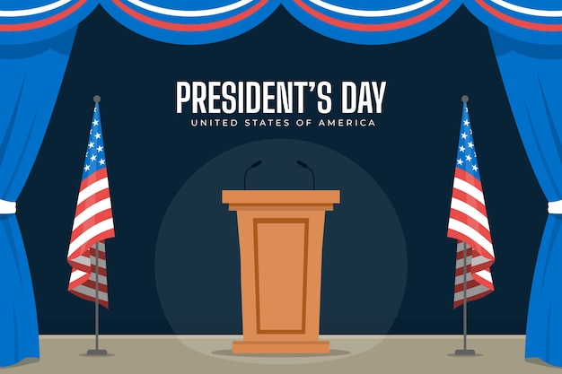 Flat presidents day background