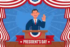 Free vector flat presidents day background