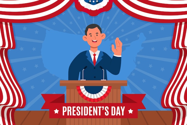 Flat presidents day background