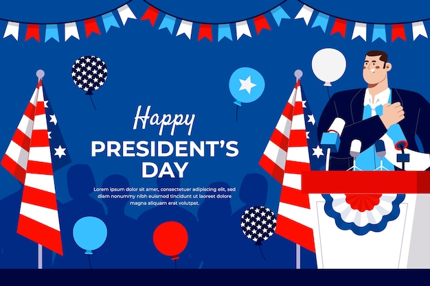 Flat presidents day background