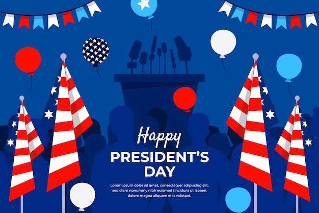 Flat presidents day background