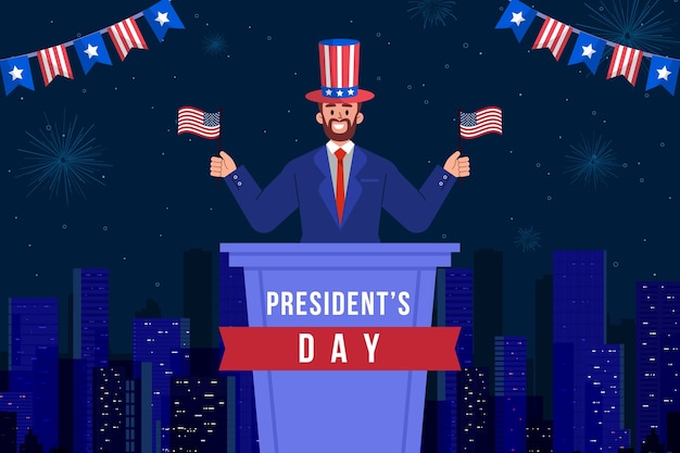 Free vector flat presidents day background