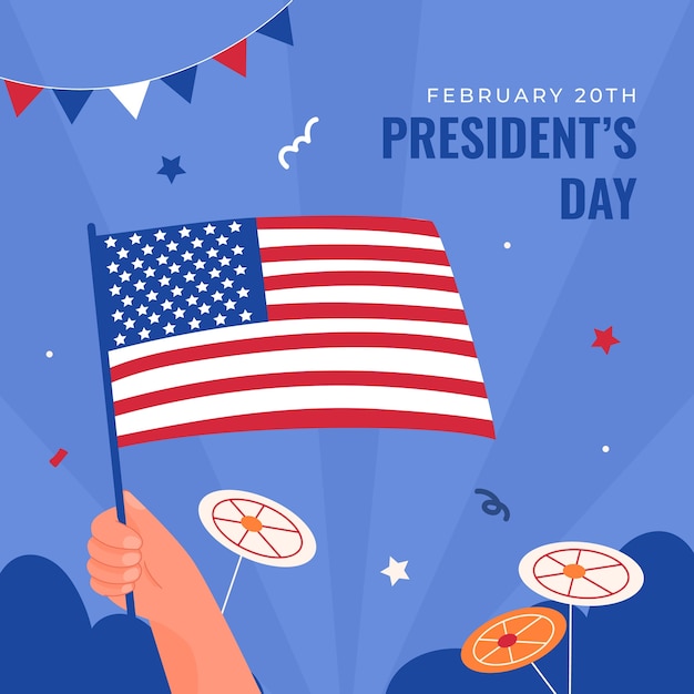 Free vector flat presidents day celebration illustration