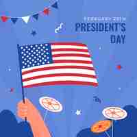 Бесплатное векторное изображение Плоская иллюстрация празднования дня президентов