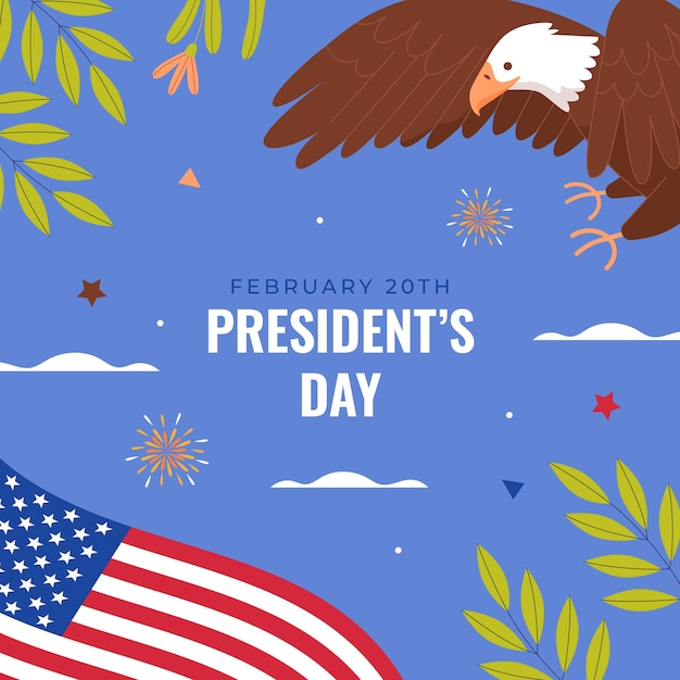 Free vector flat presidents day celebration illustration