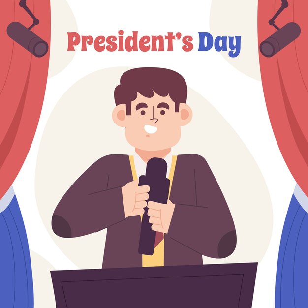 フラット大統領の日のイラスト