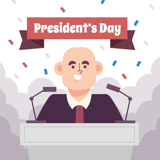 Free vector flat presidents day illustration